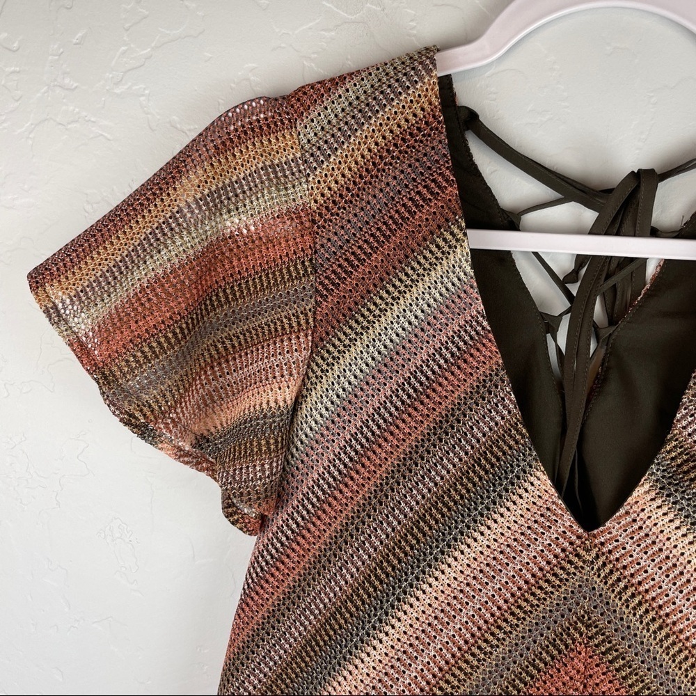 Bcbgeneration Chevron Lace Back Flutter Sleeve V-… - image 7